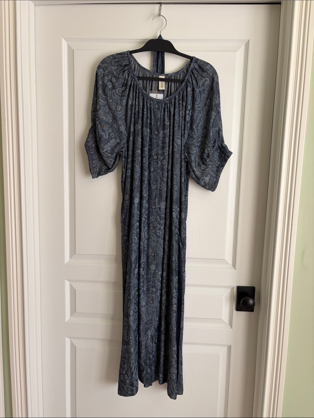 Uncle Frank Slate Blue Paisley Maxi Dress